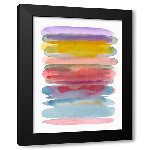 Luminous Layers II Black Modern Wood Framed Art Print with Double Matting by Hazel J