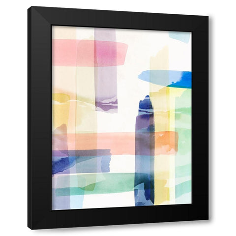 Illusionary Impressions I Black Modern Wood Framed Art Print with Double Matting by Hazel J