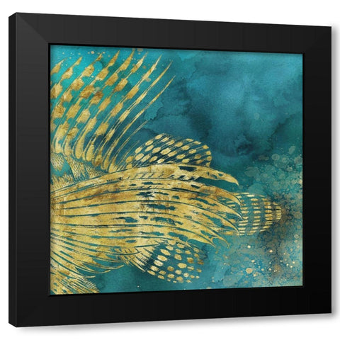 Lionfish Coming on Aqua II Black Modern Wood Framed Art Print with Double Matting by Zalewski, Christine