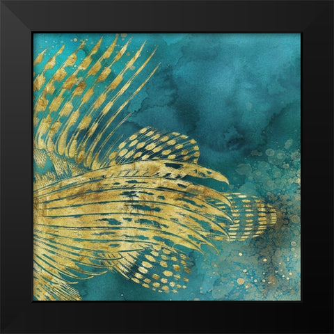 Lionfish Coming on Aqua II Black Modern Wood Framed Art Print by Zalewski, Christine