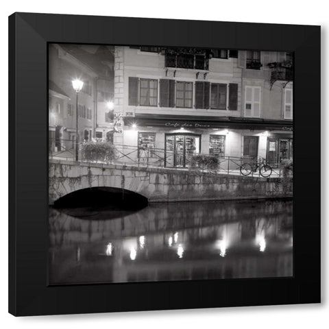 Cafe des Dues Black Modern Wood Framed Art Print with Double Matting by Rezzonico, Carlo