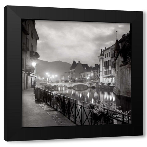 Ponte di Notte Black Modern Wood Framed Art Print by Rezzonico, Carlo