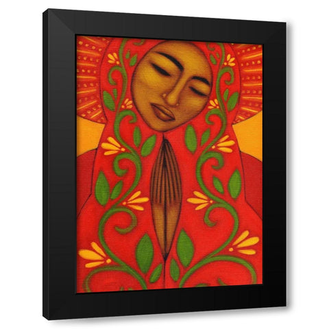 Red Madonna Black Modern Wood Framed Art Print with Double Matting by Adams, Tamara