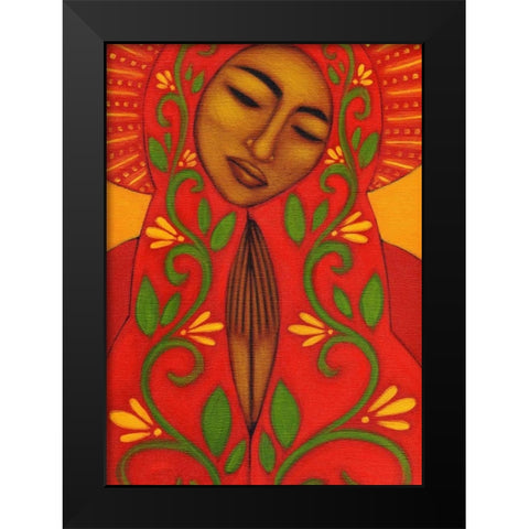 Red Madonna Black Modern Wood Framed Art Print by Adams, Tamara