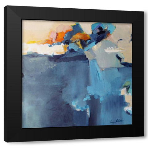 Dizzy at the Edge Black Modern Wood Framed Art Print by Alattar, Lina