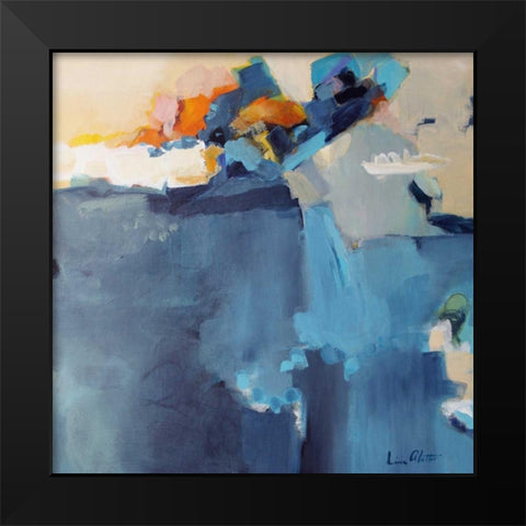 Dizzy at the Edge Black Modern Wood Framed Art Print by Alattar, Lina