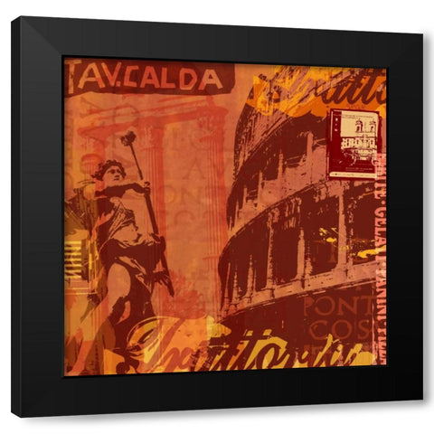 Rome Black Modern Wood Framed Art Print with Double Matting by Allen, Maura