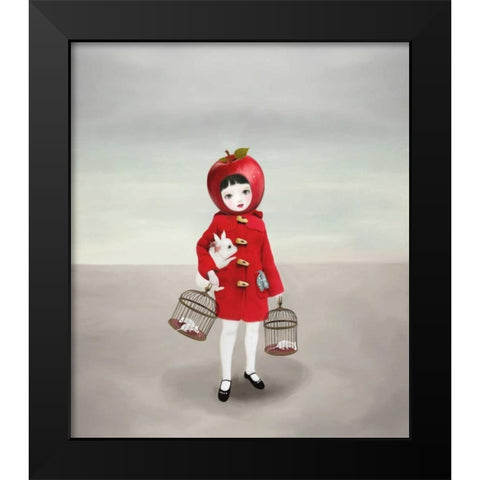 Ruby Black Modern Wood Framed Art Print by Art and Ghosts