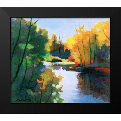 Magic Afternoon Black Modern Wood Framed Art Print by Asoma, Tadashi