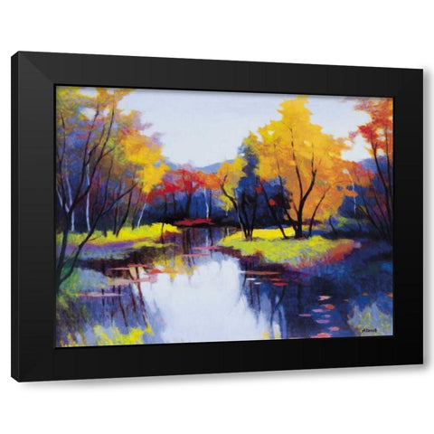 Daybreak Black Modern Wood Framed Art Print with Double Matting by Asoma, Tadashi