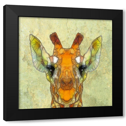 Abstract Giraffe Calf Black Modern Wood Framed Art Print by Ancello