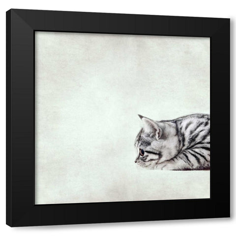 In The Waiting Line Black Modern Wood Framed Art Print by Attura, Nadia