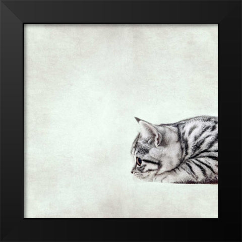 In The Waiting Line Black Modern Wood Framed Art Print by Attura, Nadia