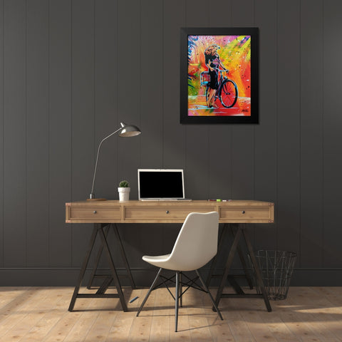 Cycle Soaring Black Modern Wood Framed Art Print by AbcArtAttack
