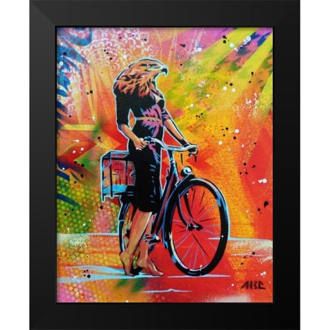 Cycle Soaring Black Modern Wood Framed Art Print by AbcArtAttack