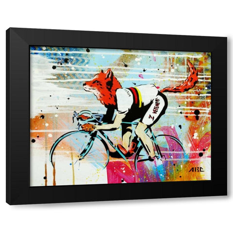 Le Fox Black Modern Wood Framed Art Print with Double Matting by AbcArtAttack