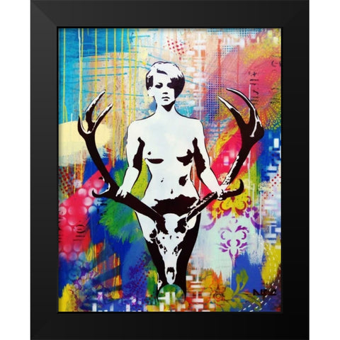 Racked Black Modern Wood Framed Art Print by AbcArtAttack