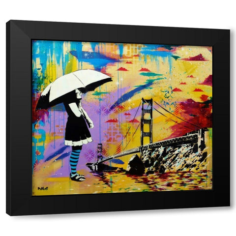 Shelter at Bay Black Modern Wood Framed Art Print by AbcArtAttack