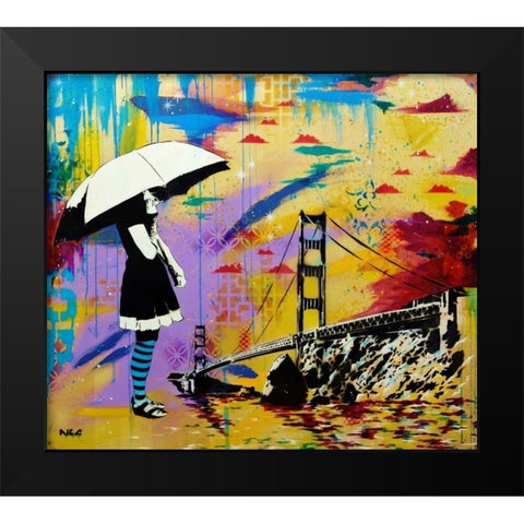 Shelter at Bay Black Modern Wood Framed Art Print by AbcArtAttack