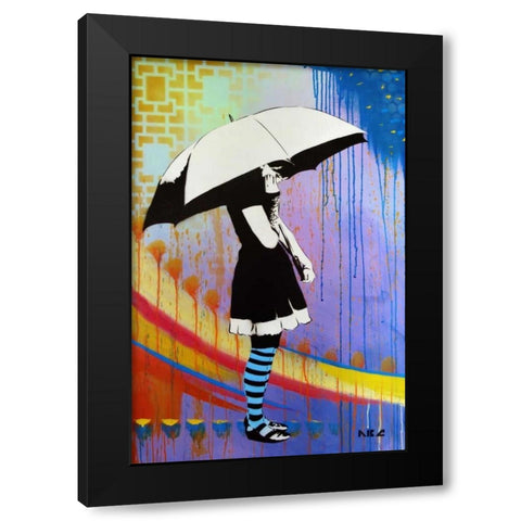 Waiting for the Rain Black Modern Wood Framed Art Print with Double Matting by AbcArtAttack