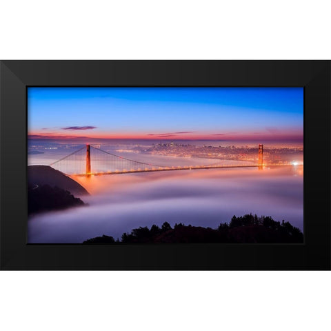 Fog at The Gate Black Modern Wood Framed Art Print by Azure, Joe