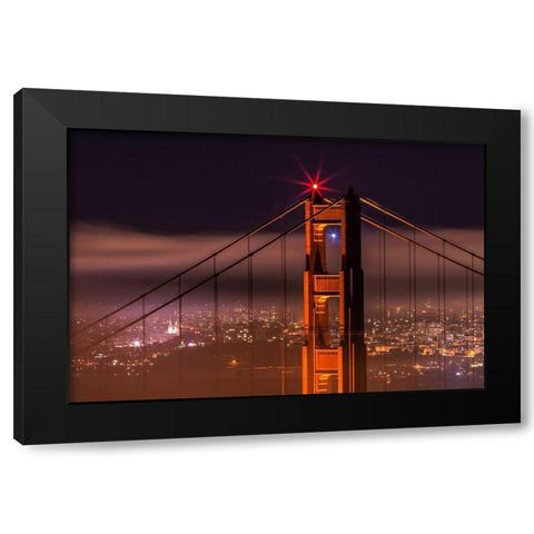 The Beacon Black Modern Wood Framed Art Print with Double Matting by Azure, Joe