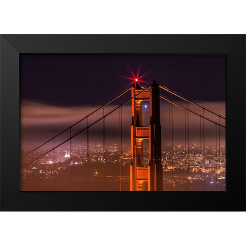 The Beacon Black Modern Wood Framed Art Print by Azure, Joe
