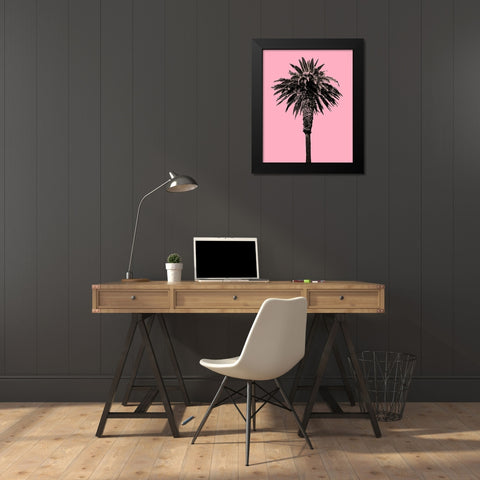 Palm Tree 1996 (Pink) Black Modern Wood Framed Art Print by Asla, Erik