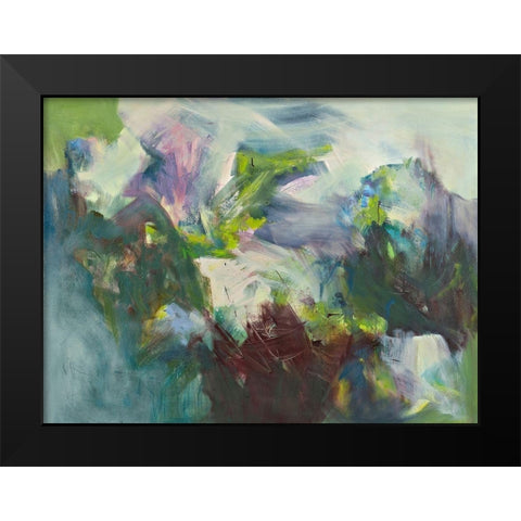 En Verde Black Modern Wood Framed Art Print by Arana, Emilia