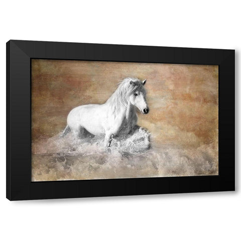 Jump The Wave Black Modern Wood Framed Art Print with Double Matting by Asimow, Merrie