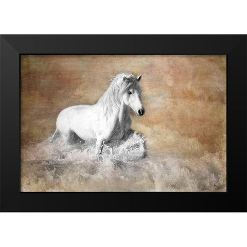 Jump The Wave Black Modern Wood Framed Art Print by Asimow, Merrie