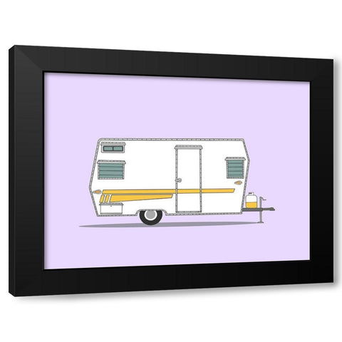 Aristocrat Camper Black Modern Wood Framed Art Print by Annie Bailey Art