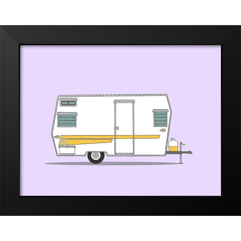 Aristocrat Camper Black Modern Wood Framed Art Print by Annie Bailey Art