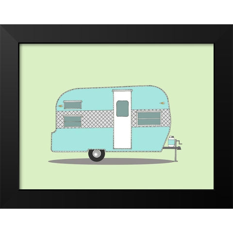 Frolic Camper Black Modern Wood Framed Art Print by Annie Bailey Art