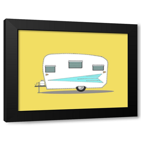 Vintage Roadrunner Black Modern Wood Framed Art Print with Double Matting by Annie Bailey Art