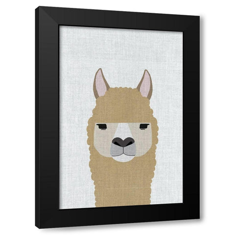 Alpaca Black Modern Wood Framed Art Print with Double Matting by Annie Bailey Art
