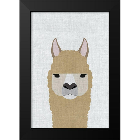 Alpaca Black Modern Wood Framed Art Print by Annie Bailey Art