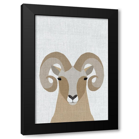 Bighorn Sheep Black Modern Wood Framed Art Print by Annie Bailey Art