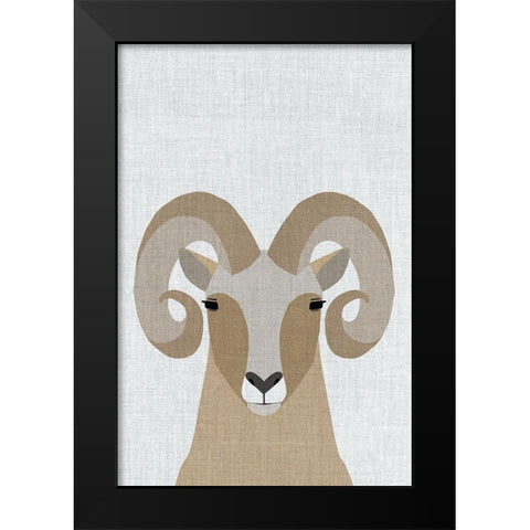 Bighorn Sheep Black Modern Wood Framed Art Print by Annie Bailey Art