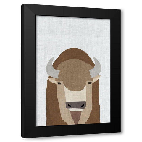Buffalo Black Modern Wood Framed Art Print by Annie Bailey Art