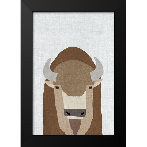 Buffalo Black Modern Wood Framed Art Print by Annie Bailey Art
