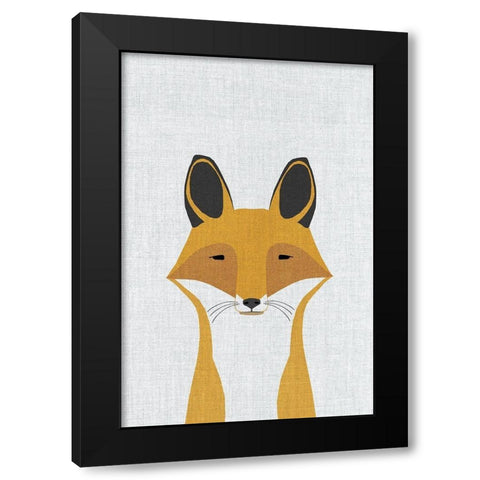 Foxy Black Modern Wood Framed Art Print by Annie Bailey Art
