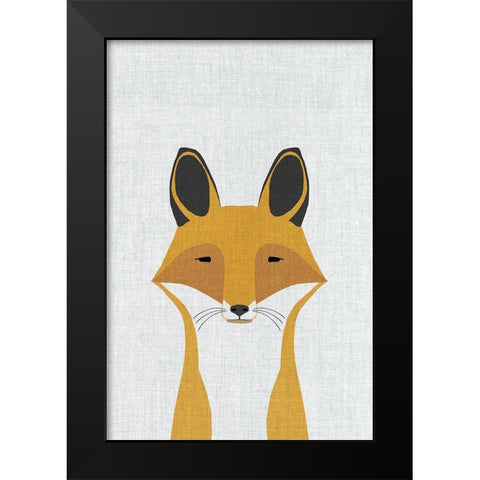 Foxy Black Modern Wood Framed Art Print by Annie Bailey Art