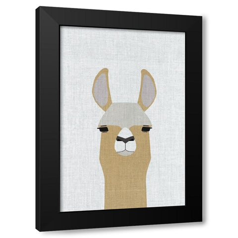 Llama Black Modern Wood Framed Art Print by Annie Bailey Art