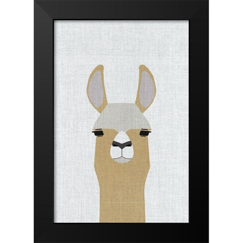 Llama Black Modern Wood Framed Art Print by Annie Bailey Art