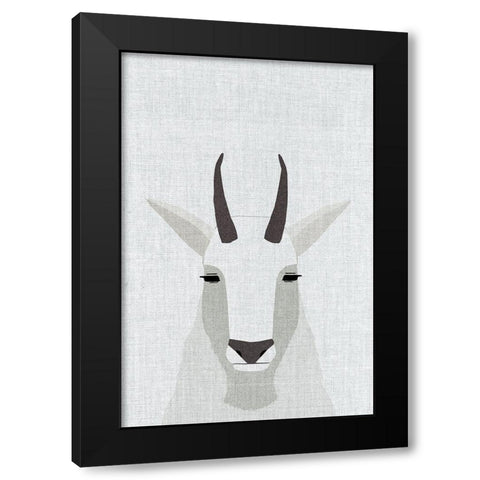 Mountain Goat Black Modern Wood Framed Art Print with Double Matting by Annie Bailey Art