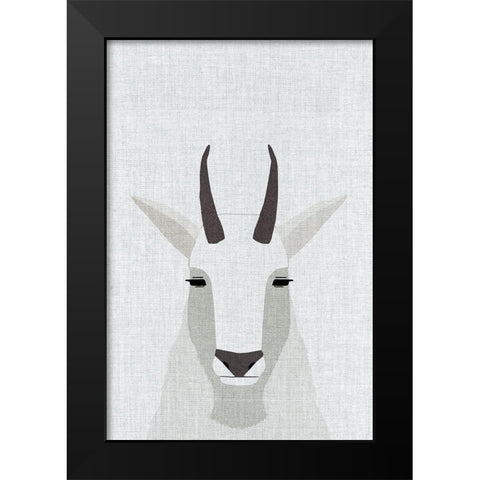 Mountain Goat Black Modern Wood Framed Art Print by Annie Bailey Art