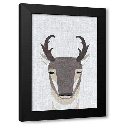 Pronghorn Antelope Black Modern Wood Framed Art Print by Annie Bailey Art
