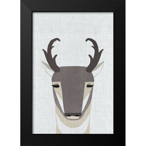 Pronghorn Antelope Black Modern Wood Framed Art Print by Annie Bailey Art