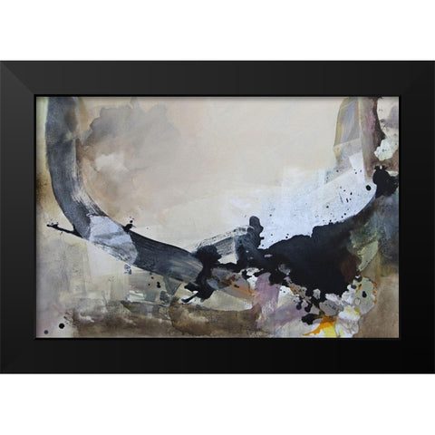 Balance Beam Black Modern Wood Framed Art Print by Alattar, Lina